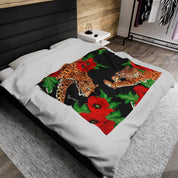 Enigmatic Leopard Velveteen Plush Blanket