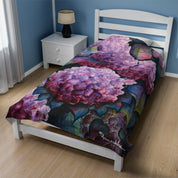 Hypnotic Hydrangeas Velveteen Plush Blanket