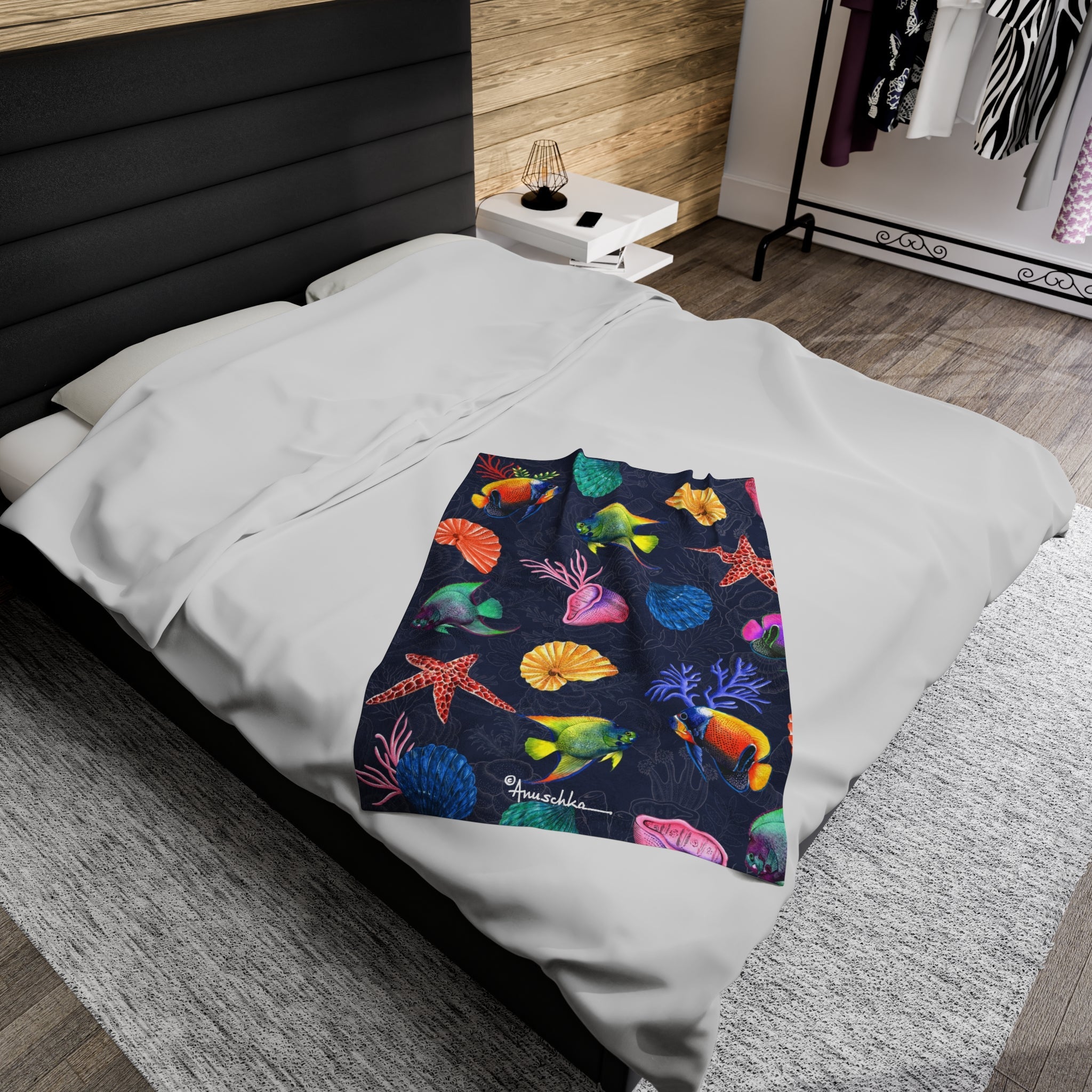 Mystical Reef Velveteen Plush Blanket