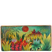 Anuschka Style 1088, handpainted Ladies Clutch Wallet. Rousseau's Jungle painting