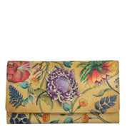 Anuschka Style 1095, handpainted Accordion Flap Wallet. Caribbean Garden painting