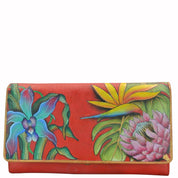 Anuschka Style 1095, handpainted Accordion Flap Wallet. Island Escape painting