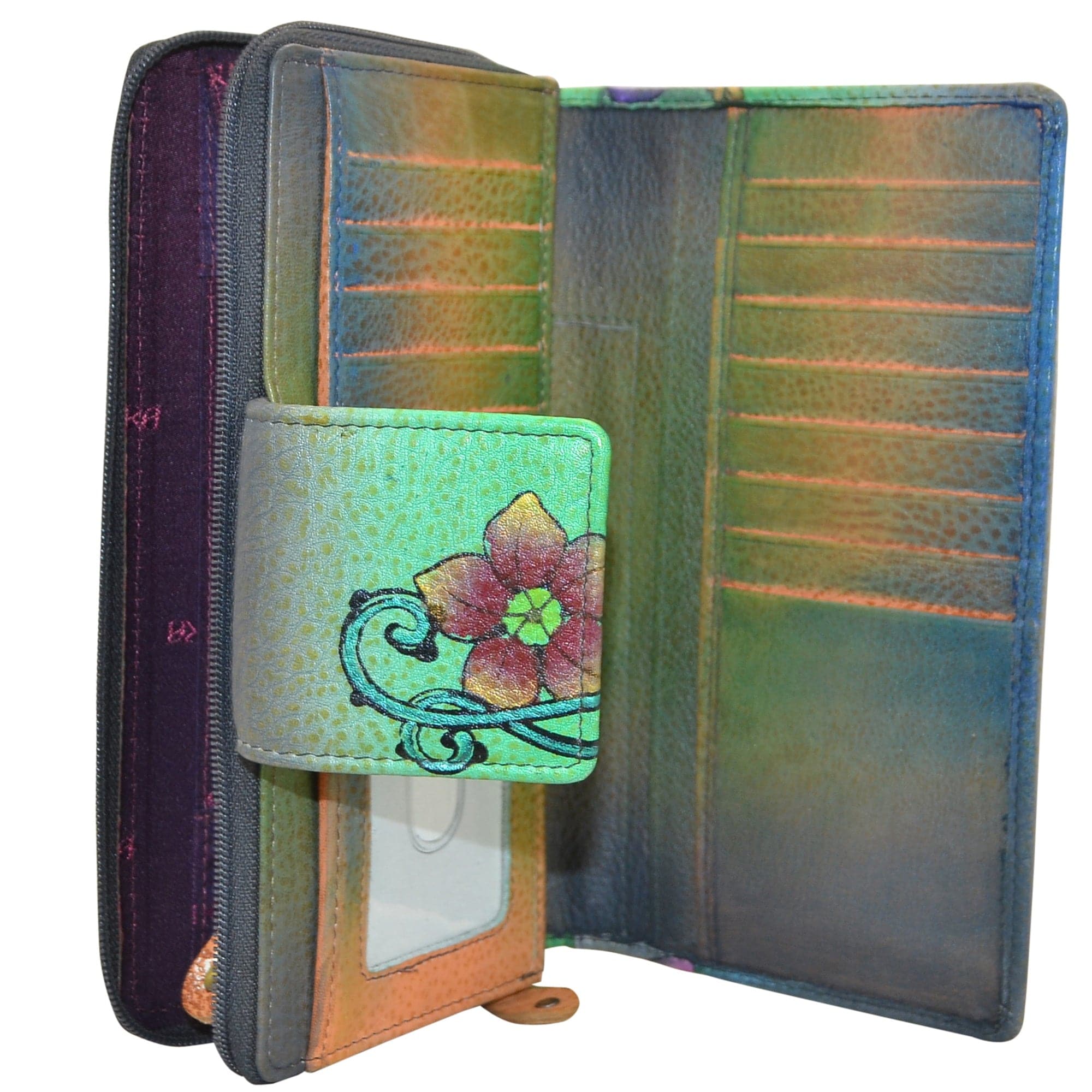 Zip Around Clutch Wallet With Front Organizer - 1120