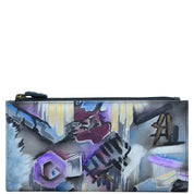 Anuschka Style 1121, handpainted Two Fold Wallet. Urban Jungle painting