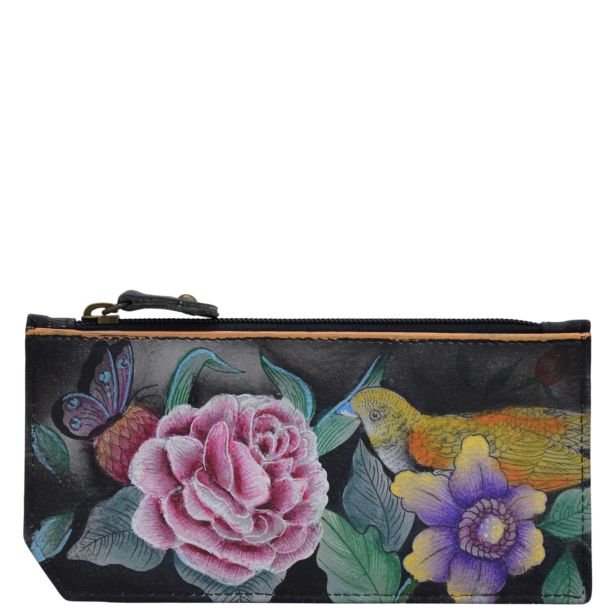 Vintage Bouquet RFID Blocking Card Case with Coin Pouch - 1140