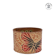 Anuschka Leather Adjustable Leather Wrist Band with Tooled Butterfly Multi painting