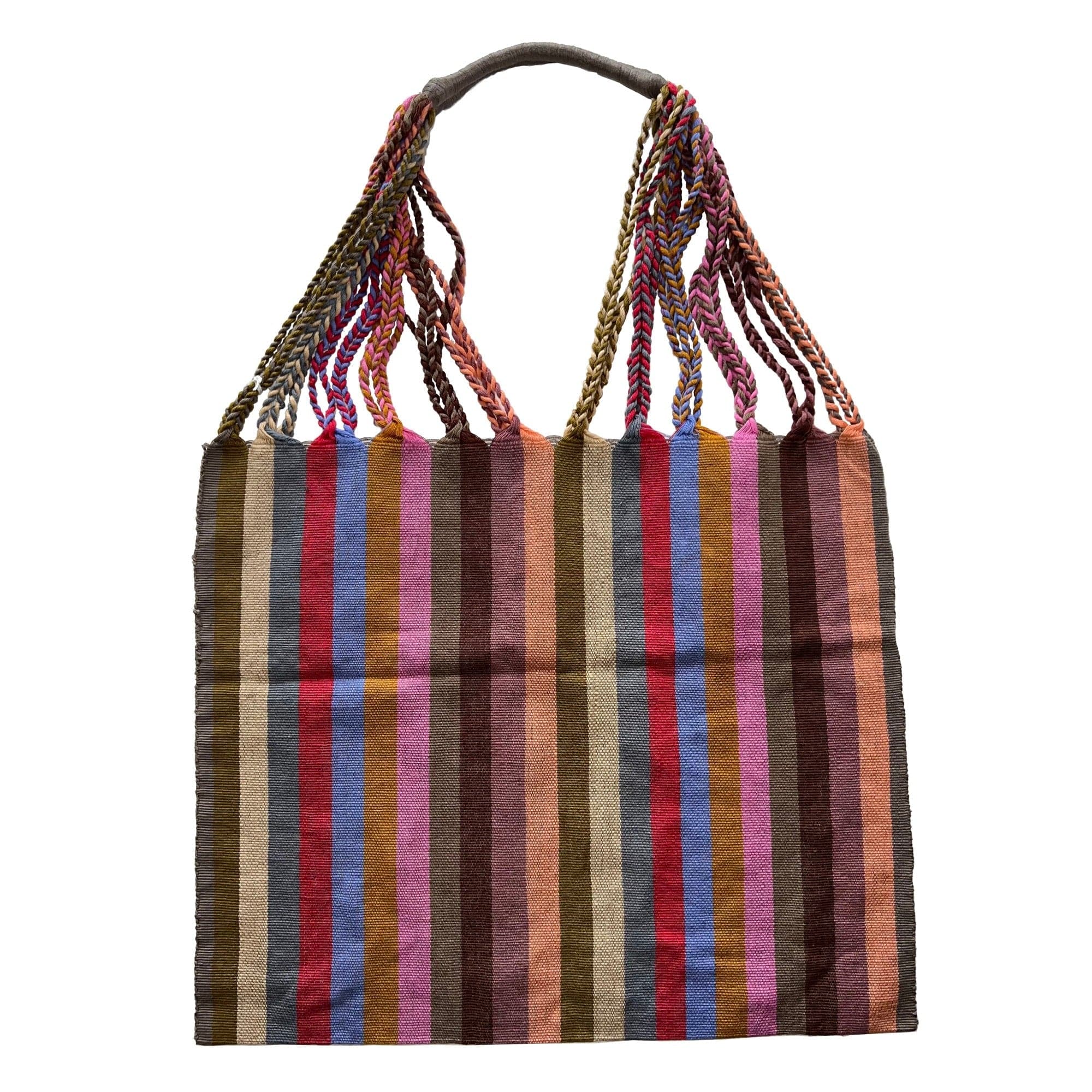 Anuschka style 12006, Hand Woven Totes from Oaxaca, Mexico. These vibrant striped tote bags are handwoven on traditional looms in Oaxaca, Mexico.