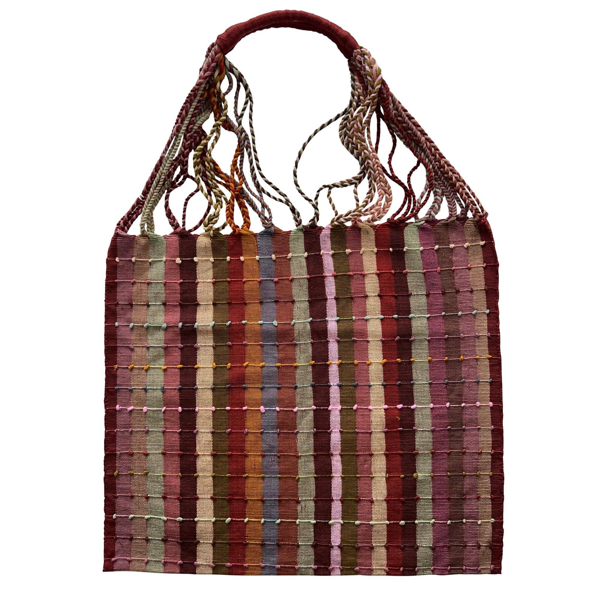 Anuschka style 12006, Hand Woven Totes from Oaxaca, Mexico. These vibrant striped tote bags are handwoven on traditional looms in Oaxaca, Mexico.