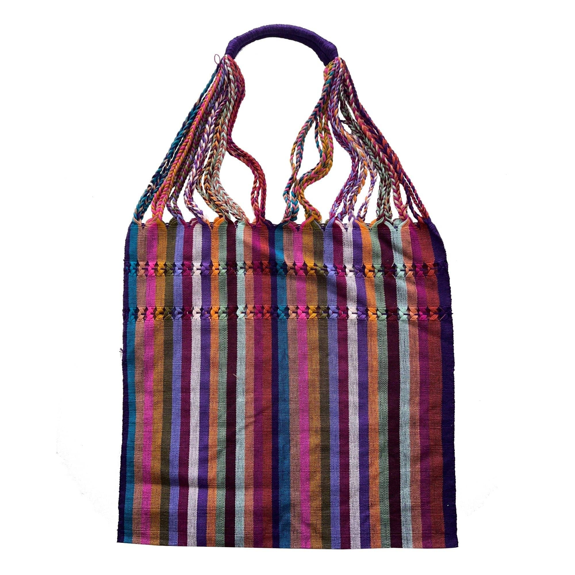 Anuschka style 12006, Hand Woven Totes from Oaxaca, Mexico. These vibrant striped tote bags are handwoven on traditional looms in Oaxaca, Mexico.