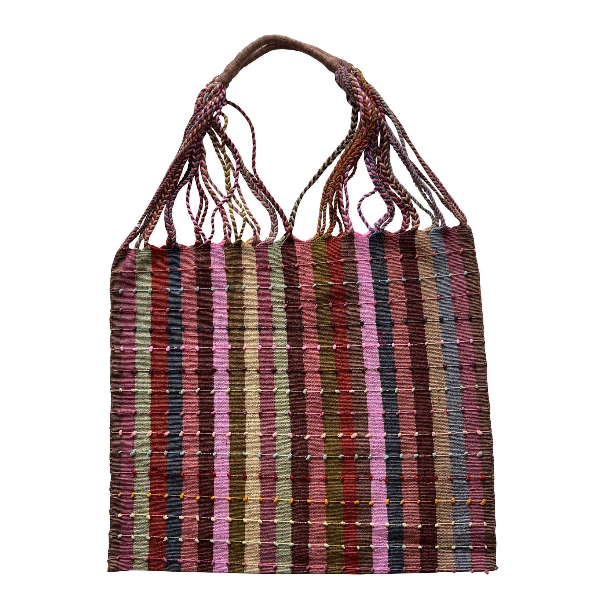 Anuschka style 12006, Hand Woven Totes from Oaxaca, Mexico. These vibrant striped tote bags are handwoven on traditional looms in Oaxaca, Mexico.