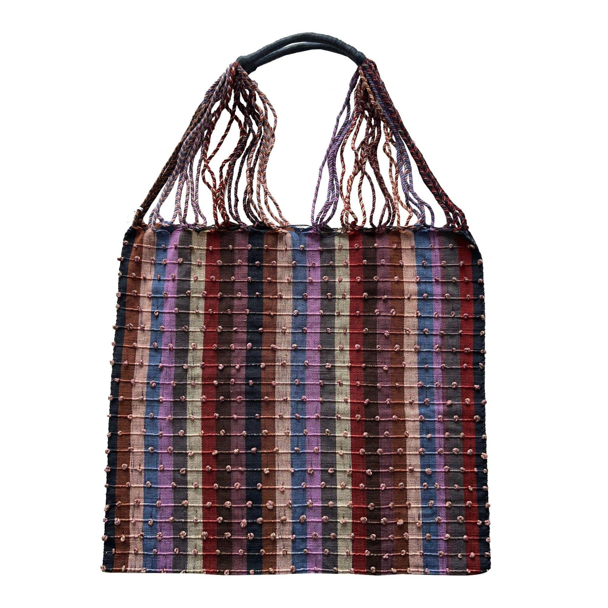 Anuschka style 12006, Hand Woven Totes from Oaxaca, Mexico. These vibrant striped tote bags are handwoven on traditional looms in Oaxaca, Mexico.