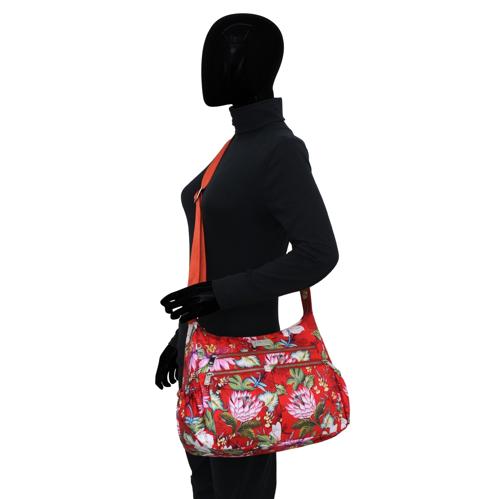 Wanderlust Luxe Fabric Crossbody Hobo -12030