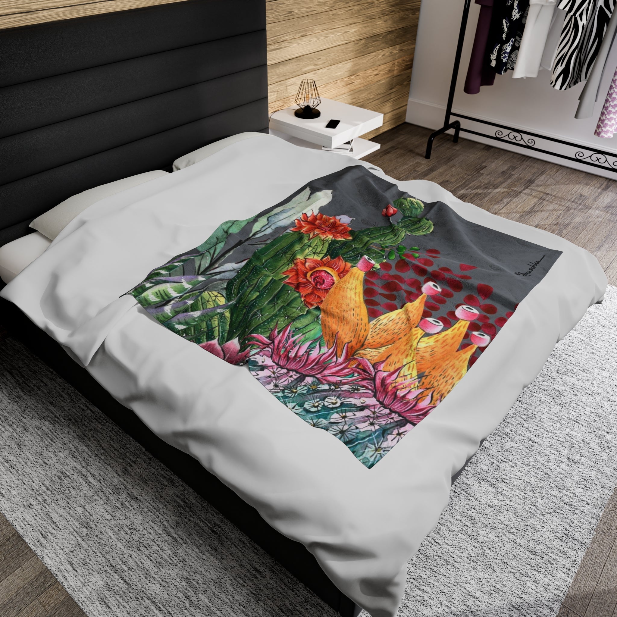 Desert Garden Velveteen Plush Blanket