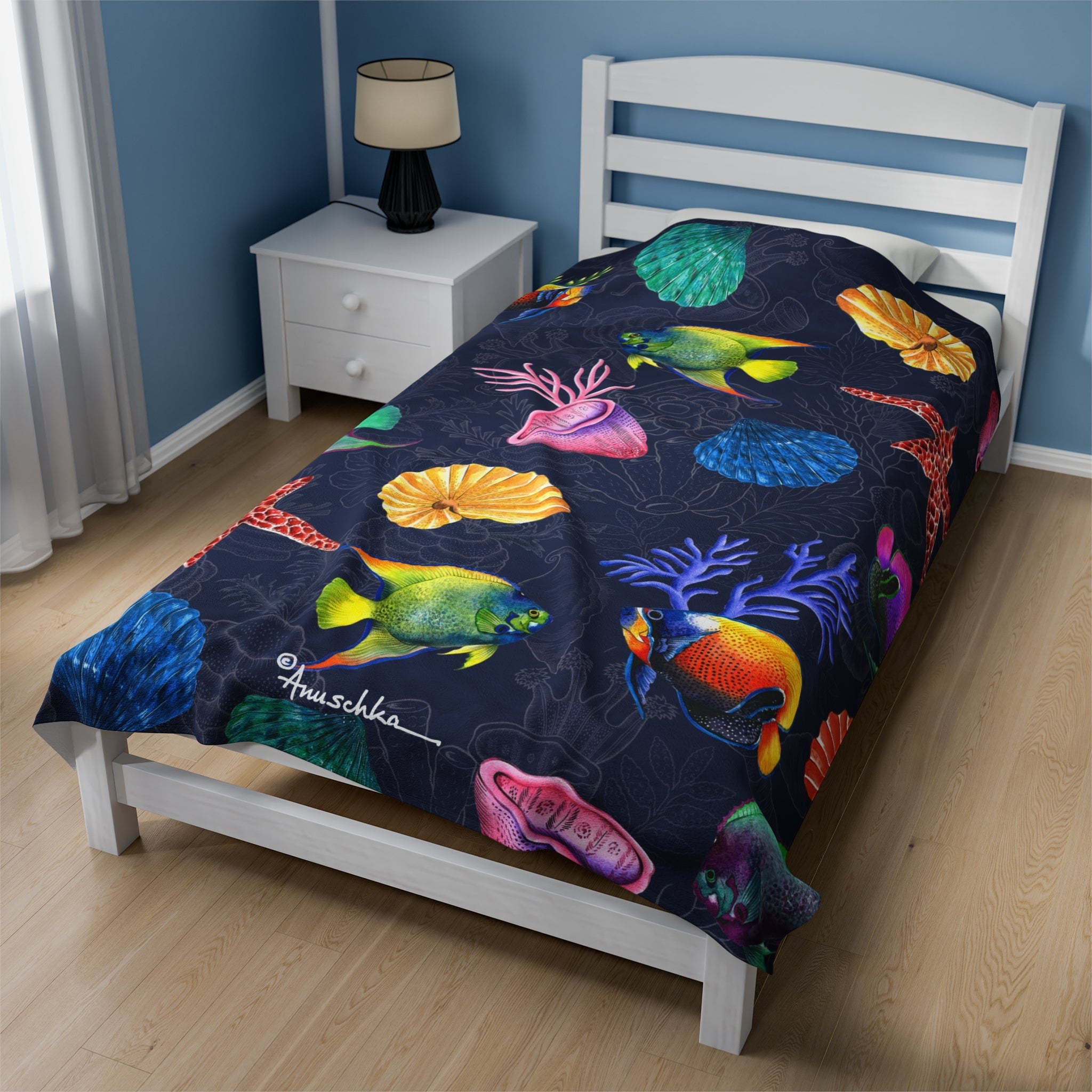 Mystical Reef Velveteen Plush Blanket