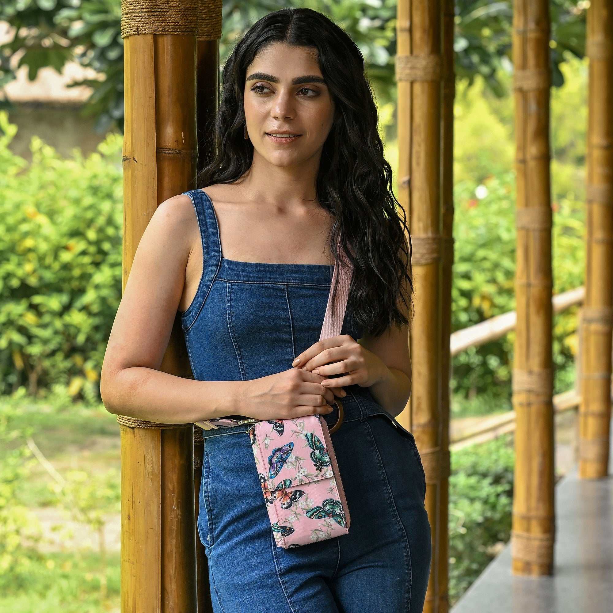 Wanderlust Luxe Fabric Phone Organizer Wallet -13012