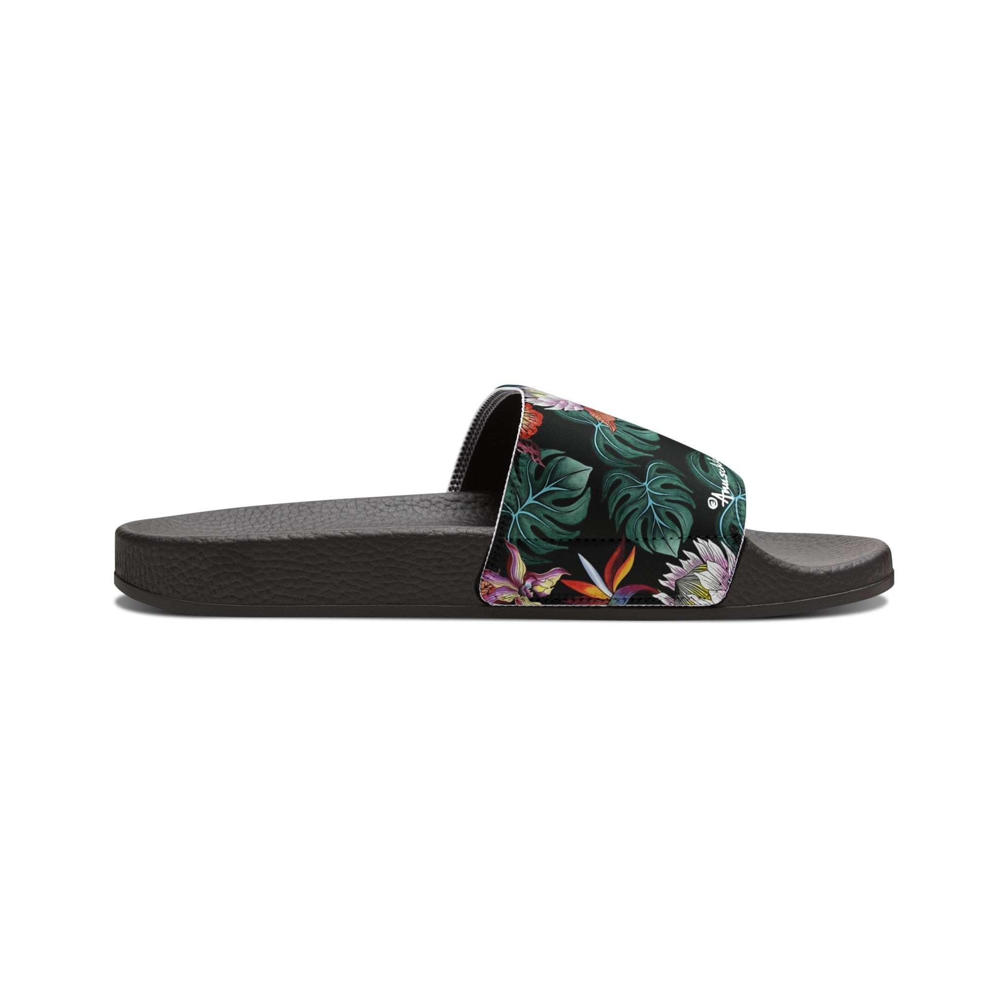 Island Escape Black Slide Sandals