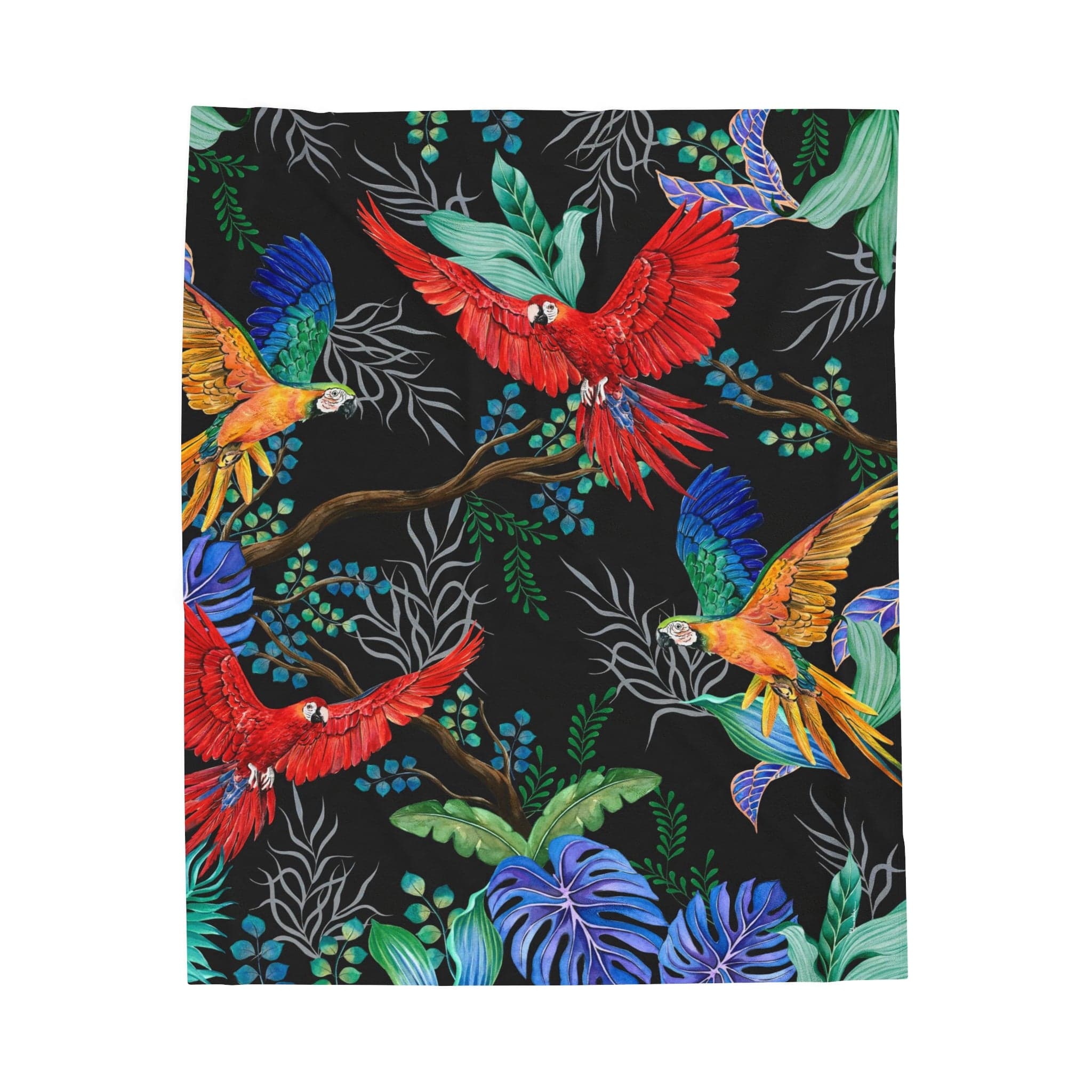 Rainforest Beauties Velveteen Plush Blanket