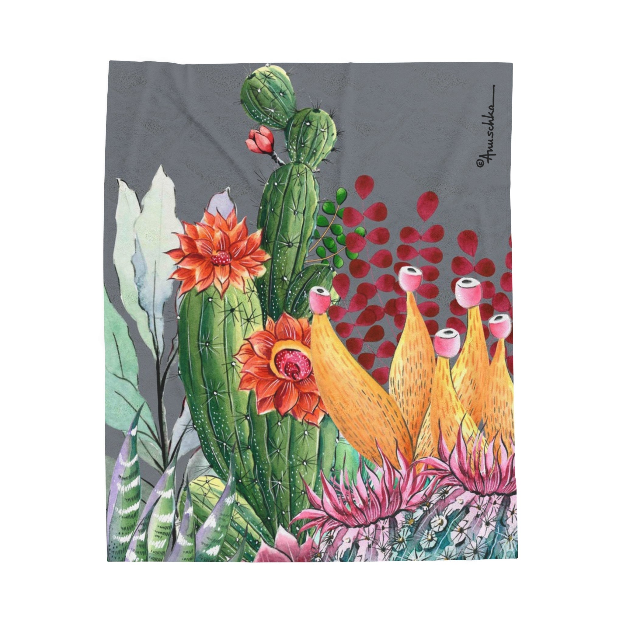 Desert Garden Velveteen Plush Blanket