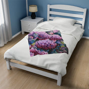 Hypnotic Hydrangeas Velveteen Plush Blanket