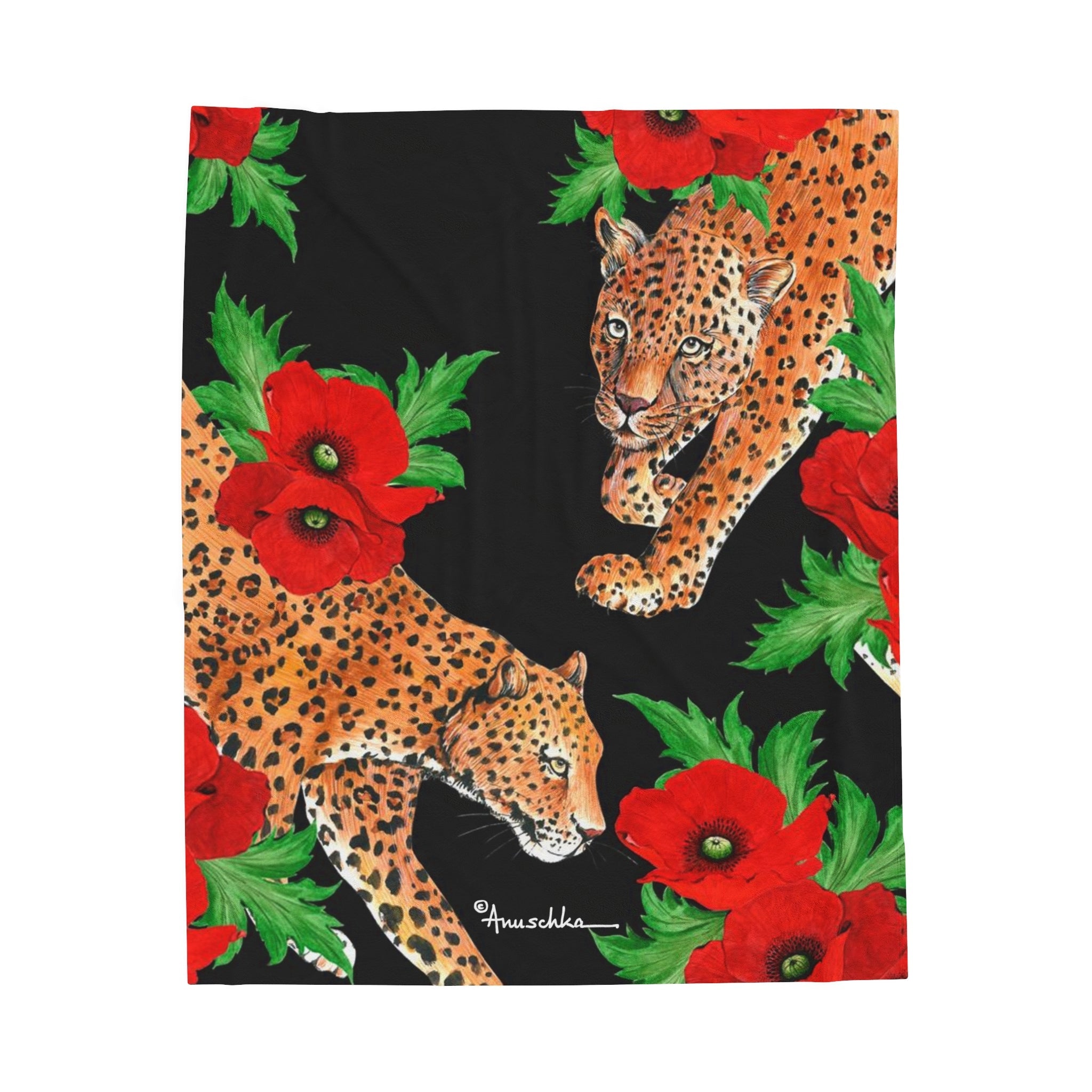 Enigmatic Leopard Velveteen Plush Blanket