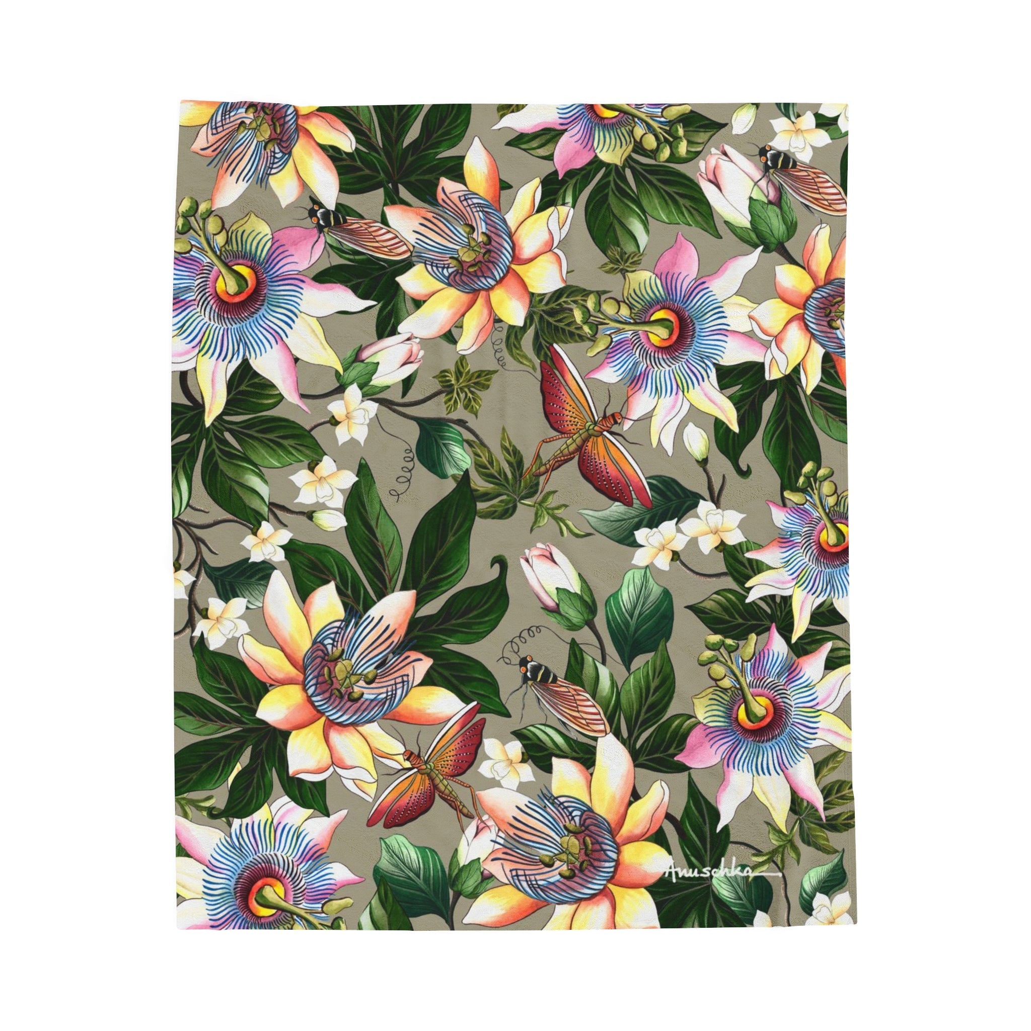 Floral Passion Velveteen Plush Blanket