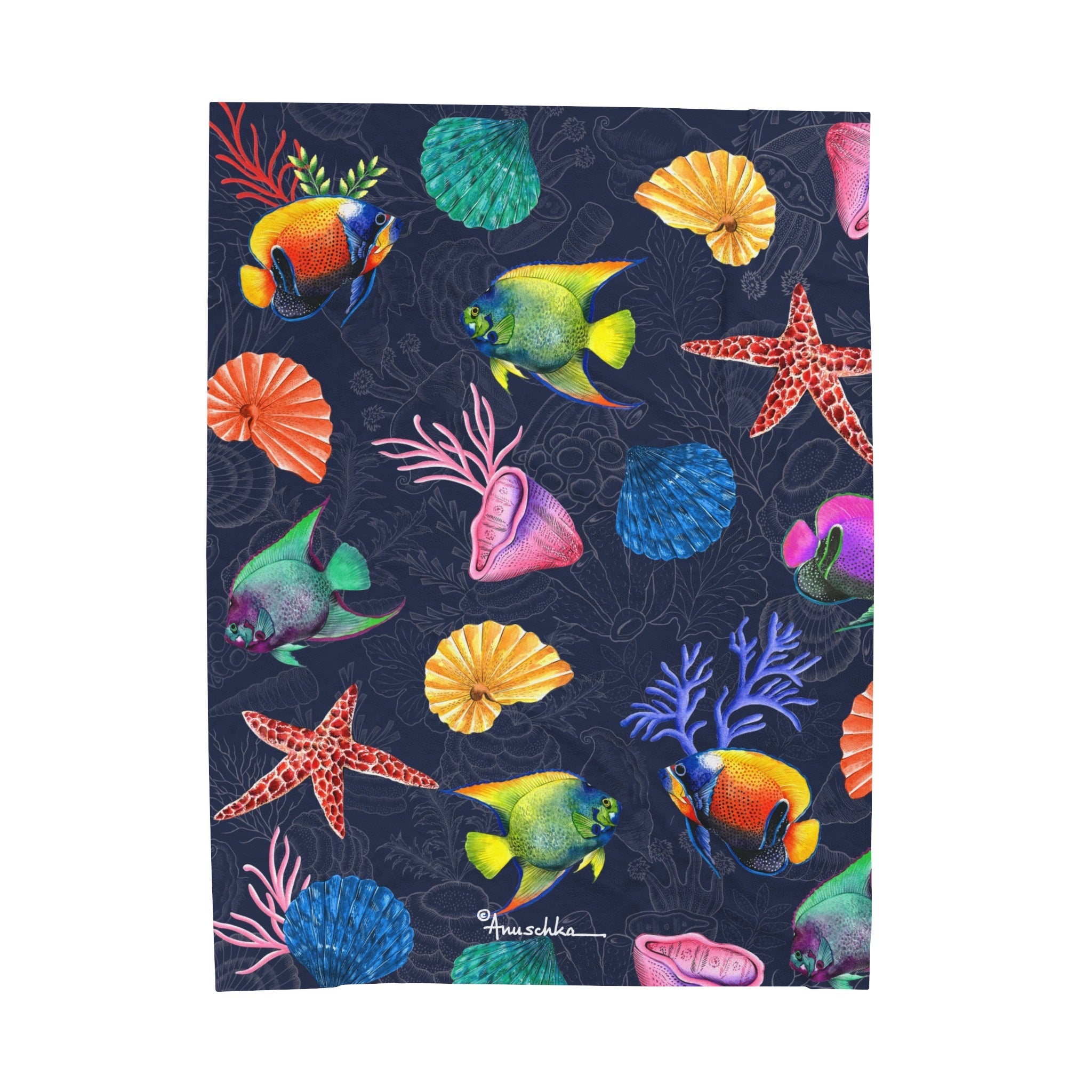 Mystical Reef Velveteen Plush Blanket