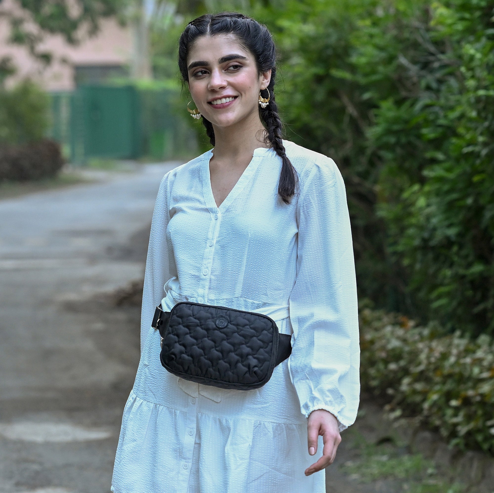 Wanderlust Quilted Fabric Fanny Pack-16018