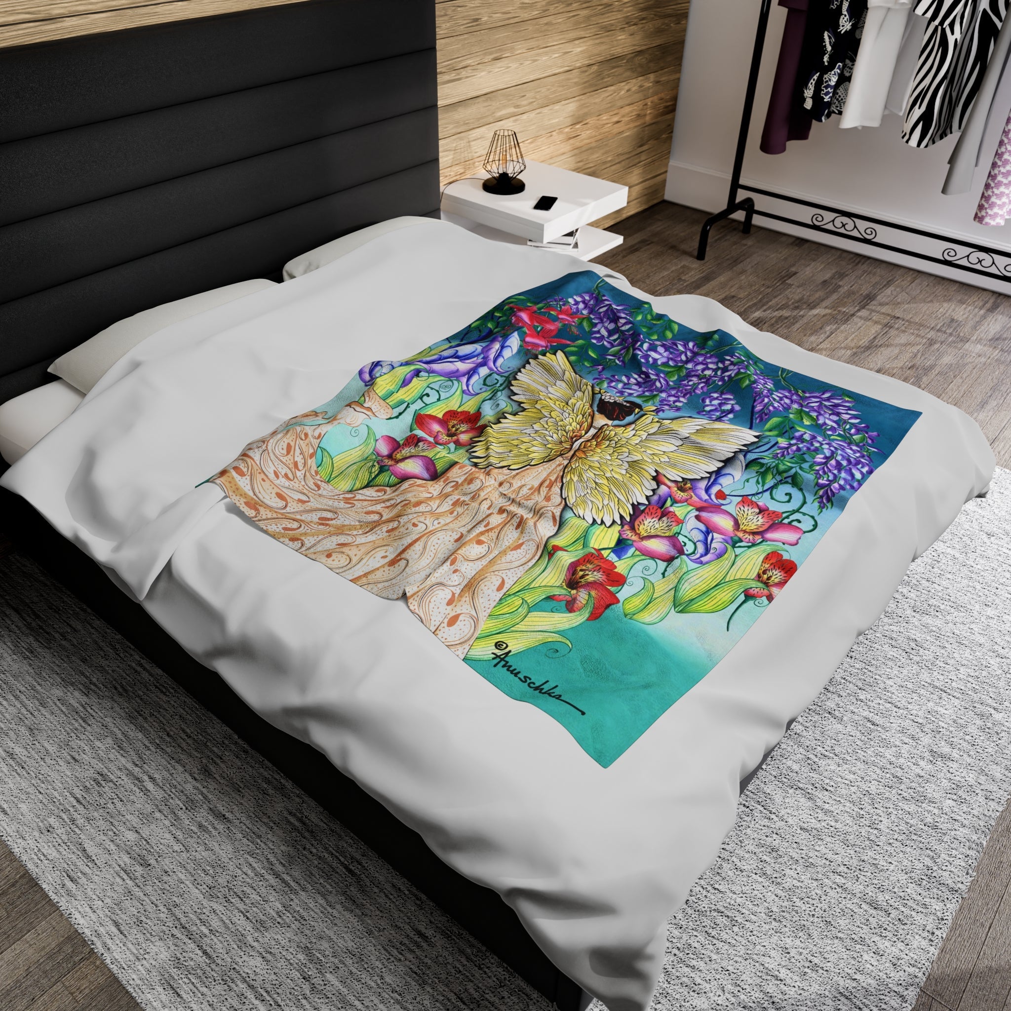 Enchanted Garden Velveteen Plush Blanket