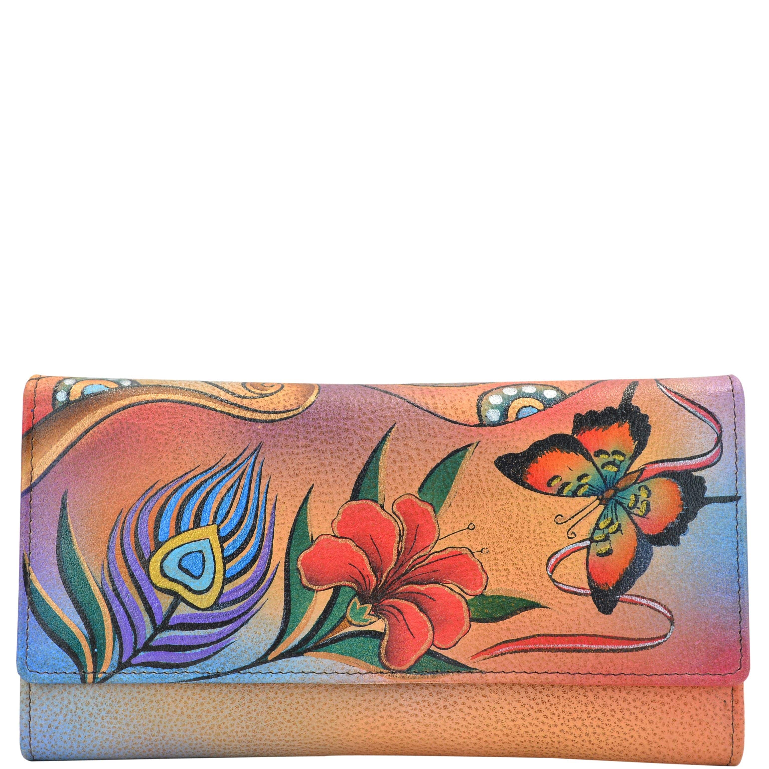 Peacock Butterfly Checkbook Clutch Wallet - 1701