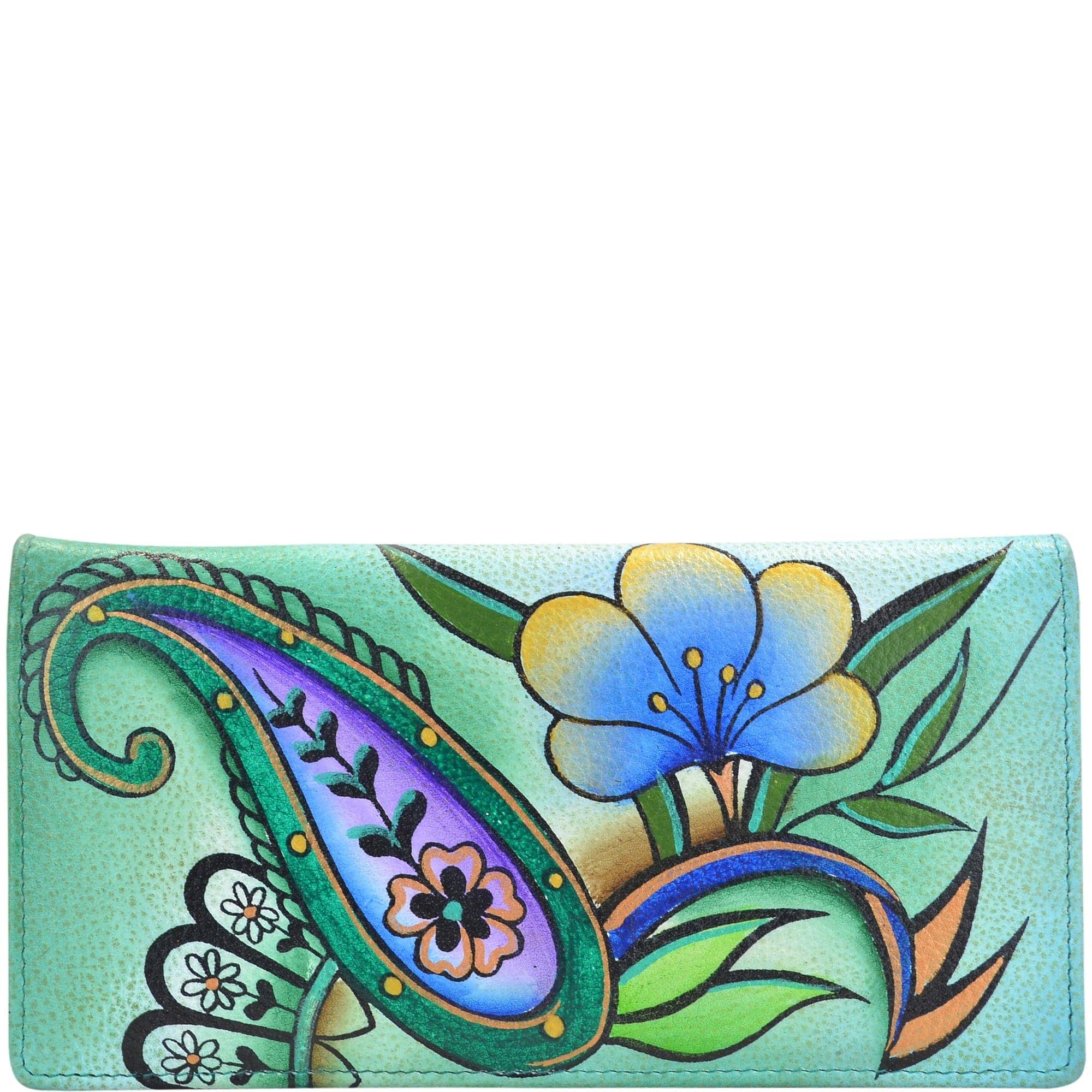 Floral Paisley Spearmint Clutch Wallet - 1714