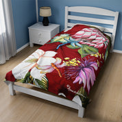 Crimson Garden Velveteen Plush Blanket