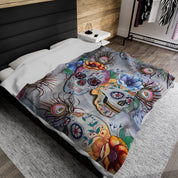 Calaveras de Azúcar Velveteen Plush Blanket
