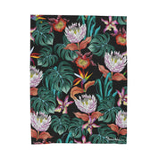 Island Escape Black Velveteen Plush Blanket