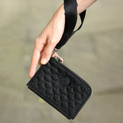 Wanderlust Quilted Fabric Double Zip Wristlet-18003