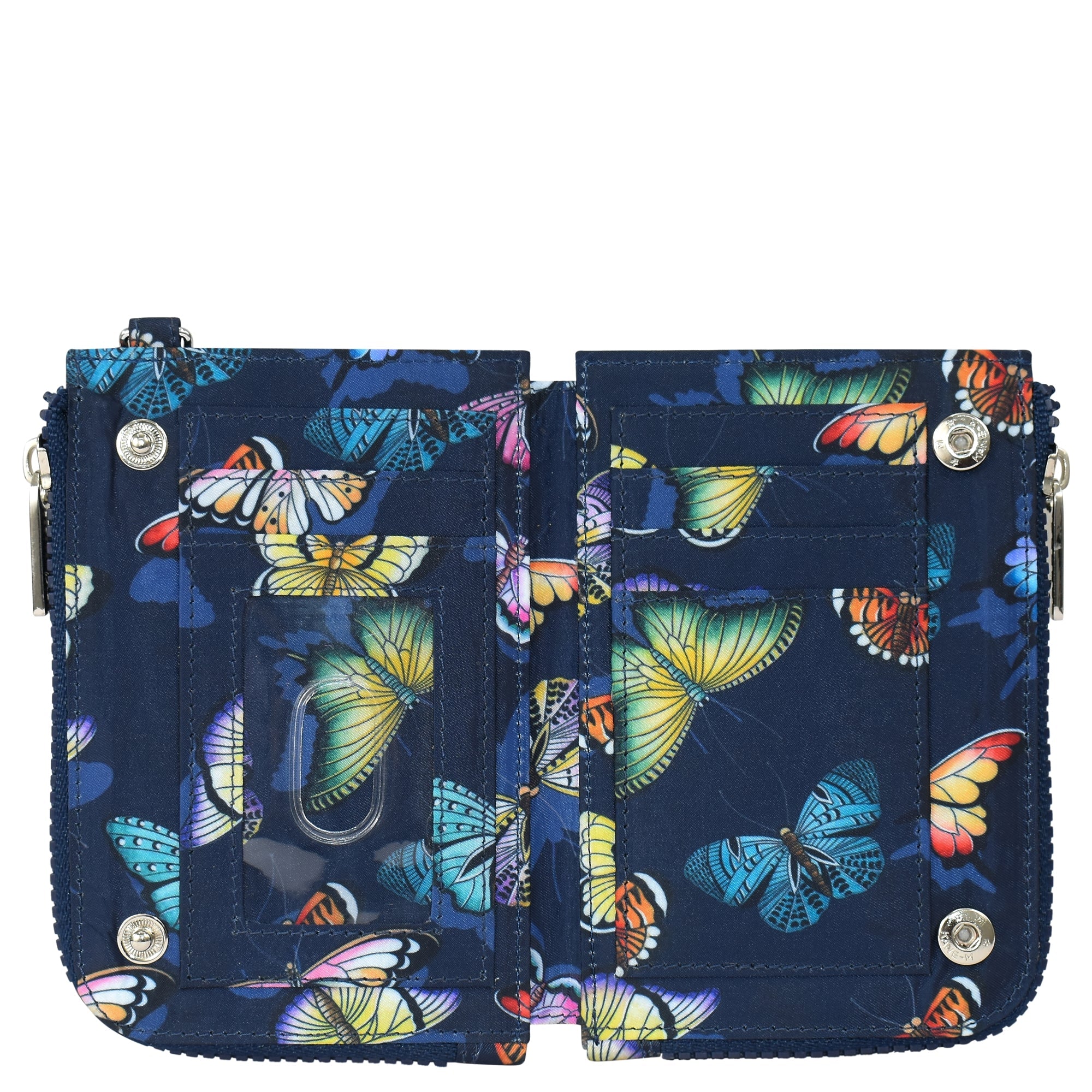 Wanderlust Quilted Fabric Double Zip Wristlet-18003