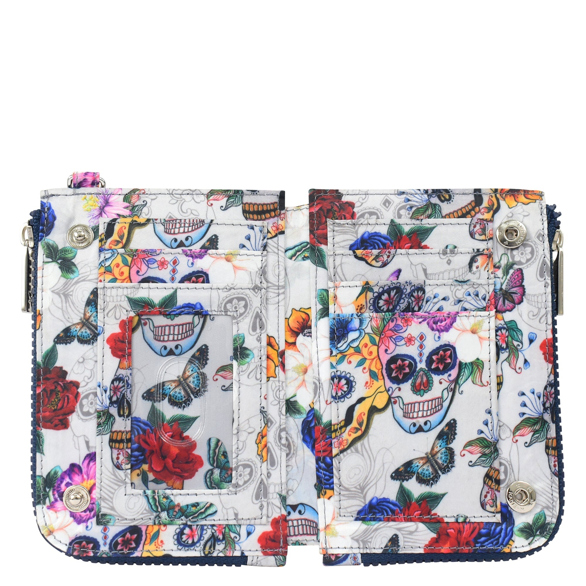 Wanderlust Quilted Fabric Double Zip Wristlet-18003