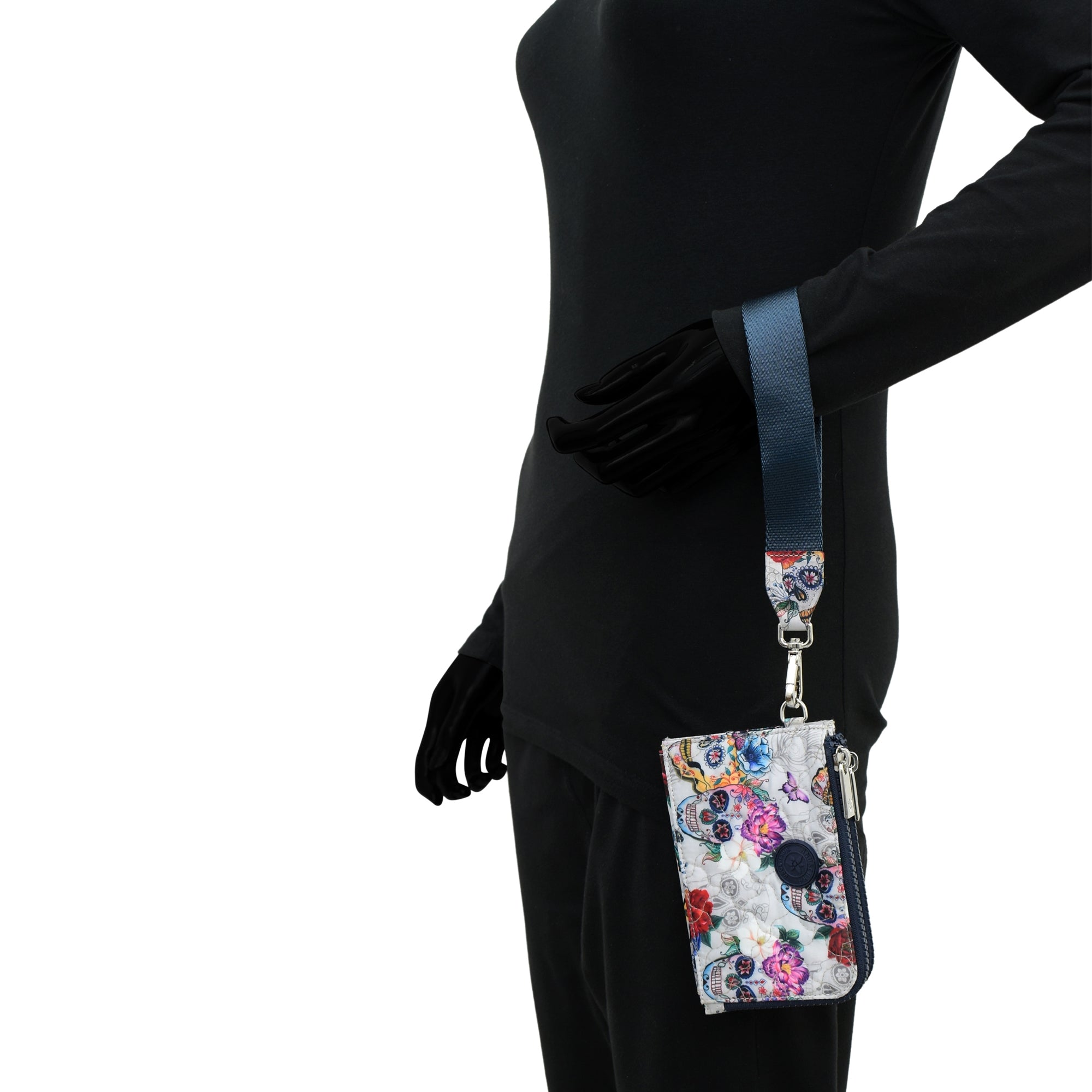 Wanderlust Quilted Fabric Double Zip Wristlet-18003