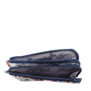 Wanderlust Quilted Fabric Double Zip Wristlet-18003