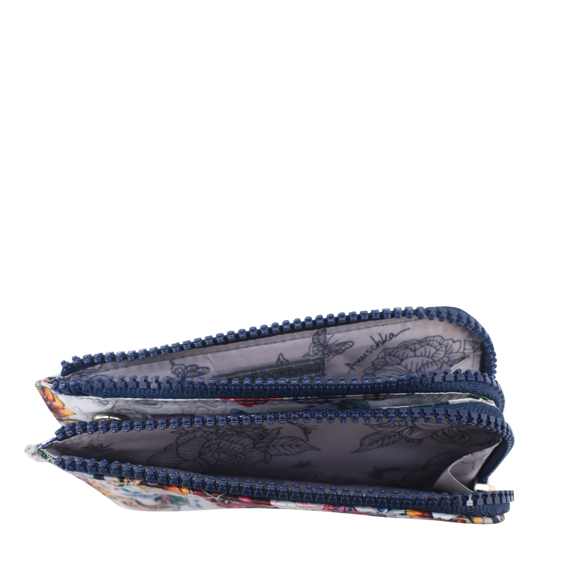 Wanderlust Quilted Fabric Double Zip Wristlet-18003