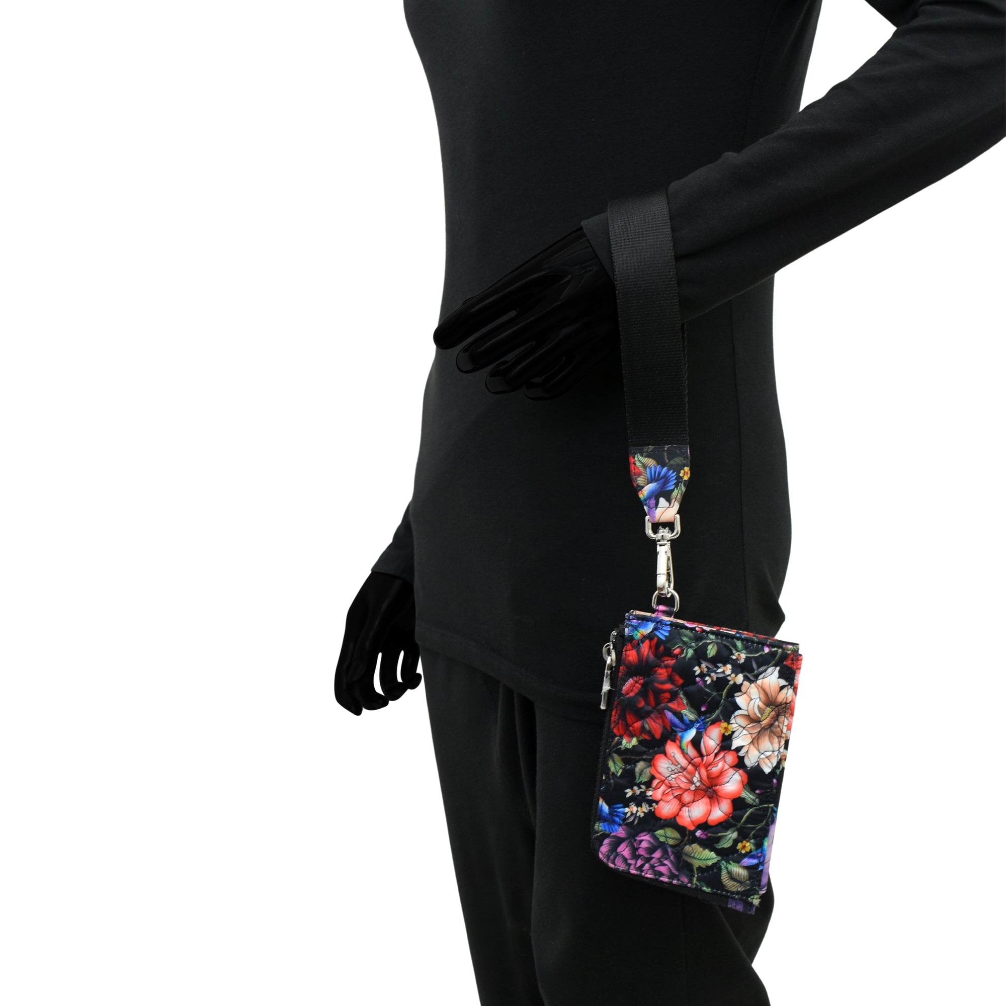 Wanderlust Quilted Fabric Double Zip Wristlet-18003