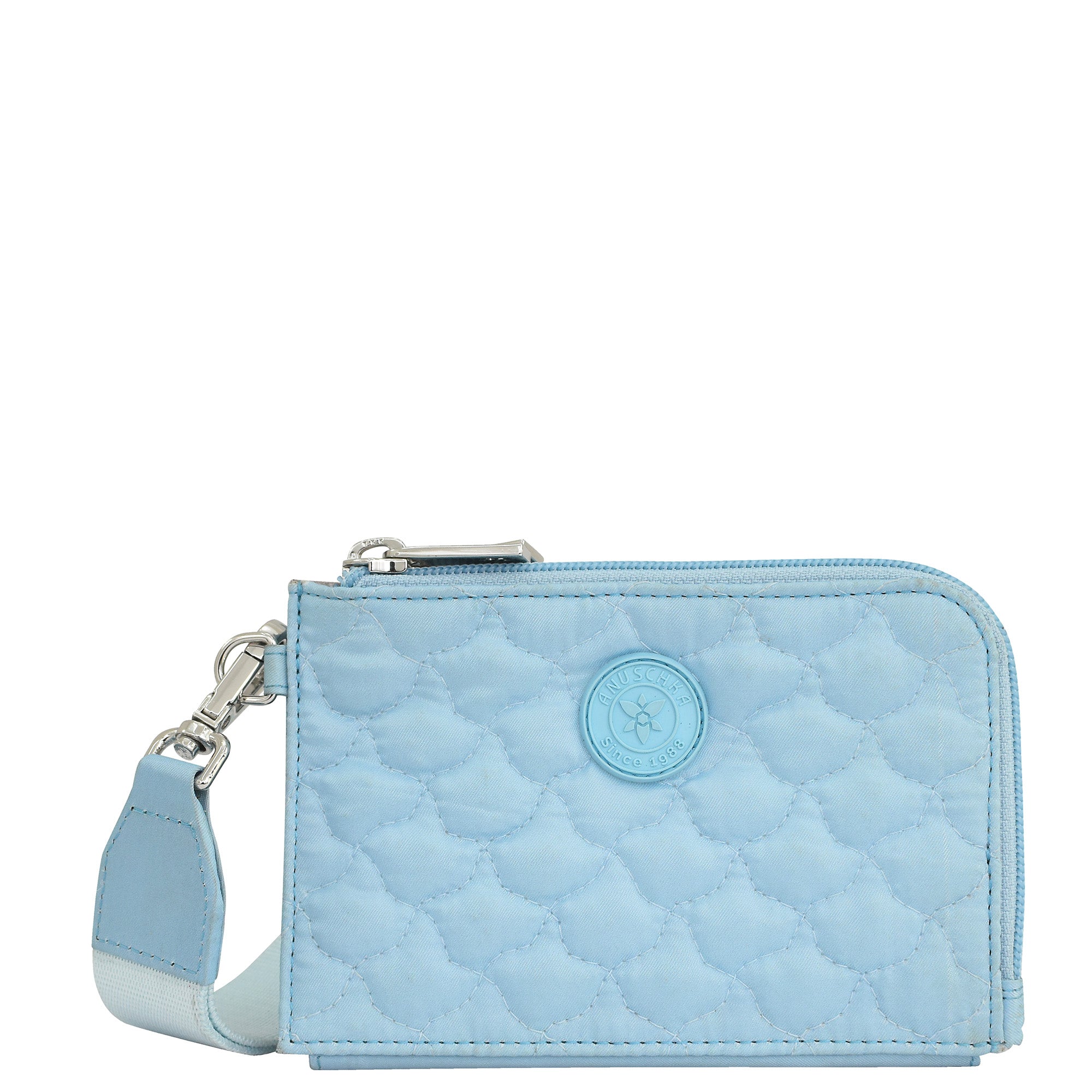 Wanderlust Quilted Fabric Double Zip Wristlet-18003
