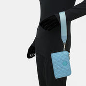 Wanderlust Quilted Fabric Double Zip Wristlet-18003