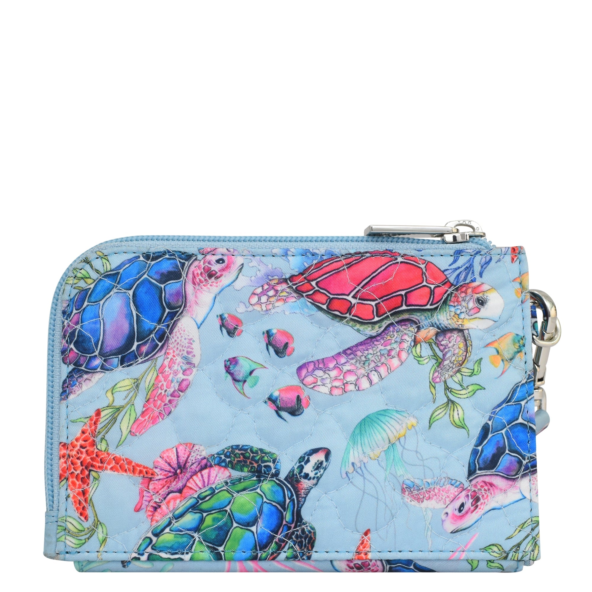 Wanderlust Quilted Fabric Double Zip Wristlet-18003