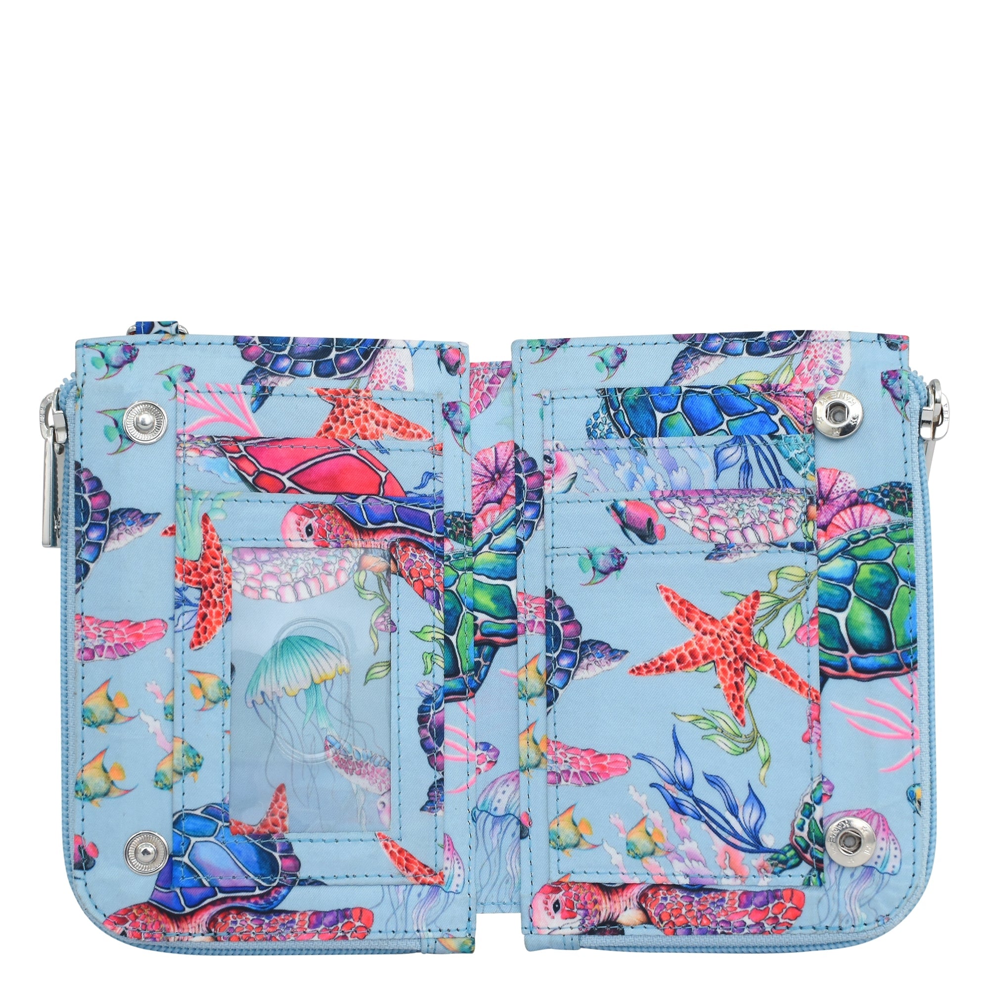 Wanderlust Quilted Fabric Double Zip Wristlet-18003