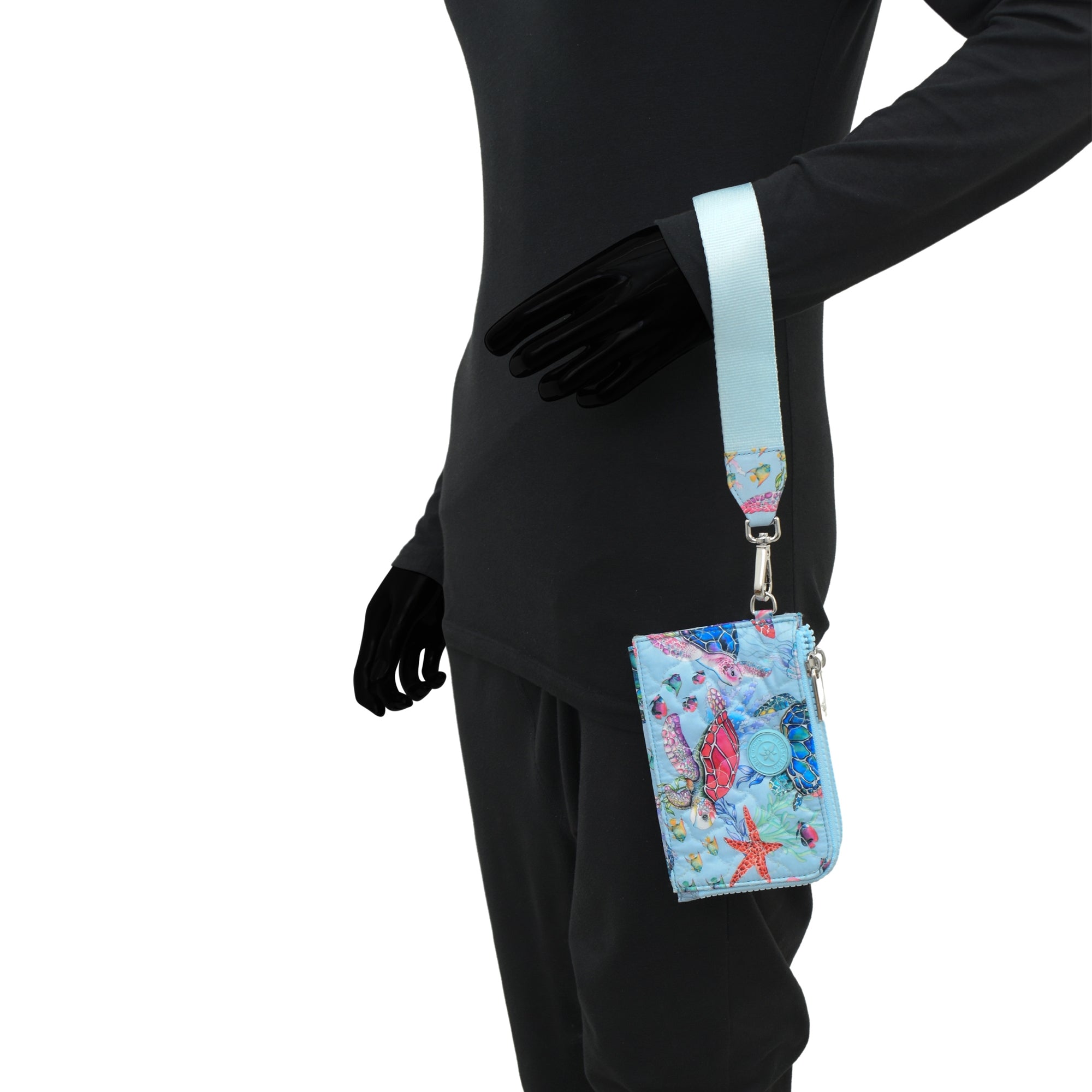 Wanderlust Quilted Fabric Double Zip Wristlet-18003