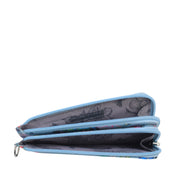 Wanderlust Quilted Fabric Double Zip Wristlet-18003