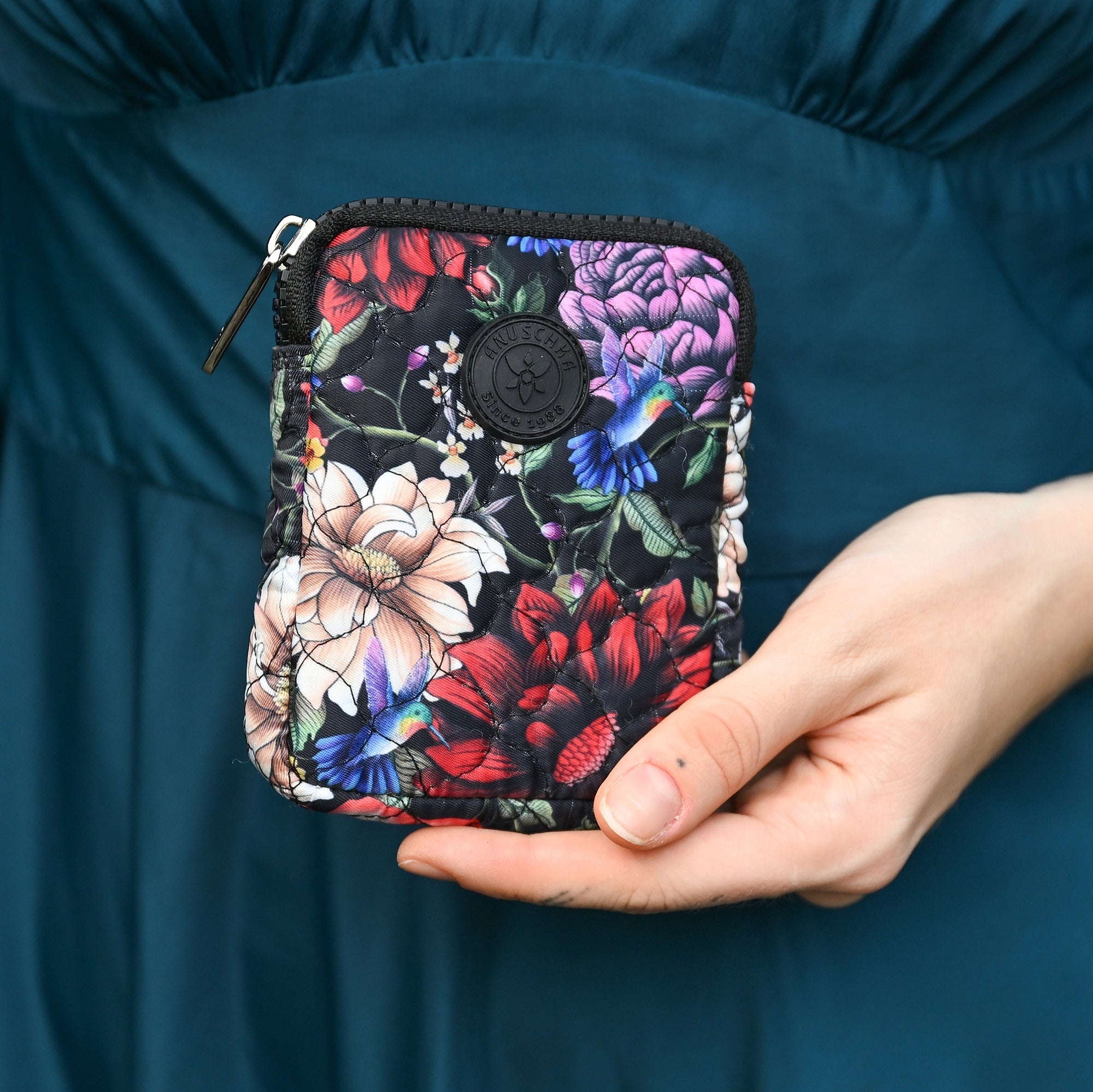 Wanderlust Quilted Fabric Mini Travel Pouch-18005