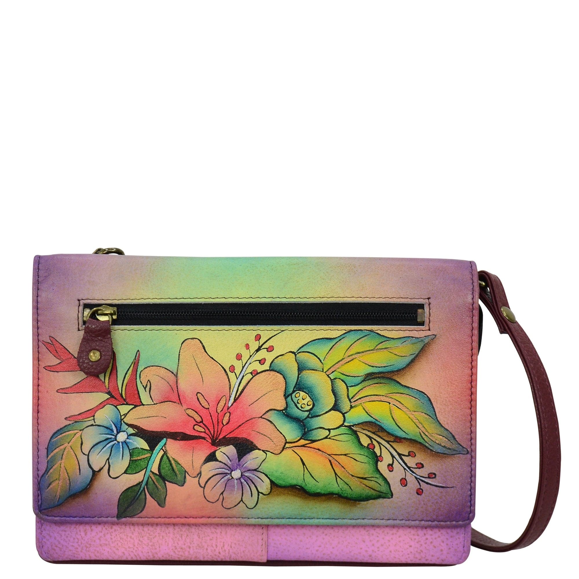 Tropical Bouquet Organizer Wallet On a String - 1834