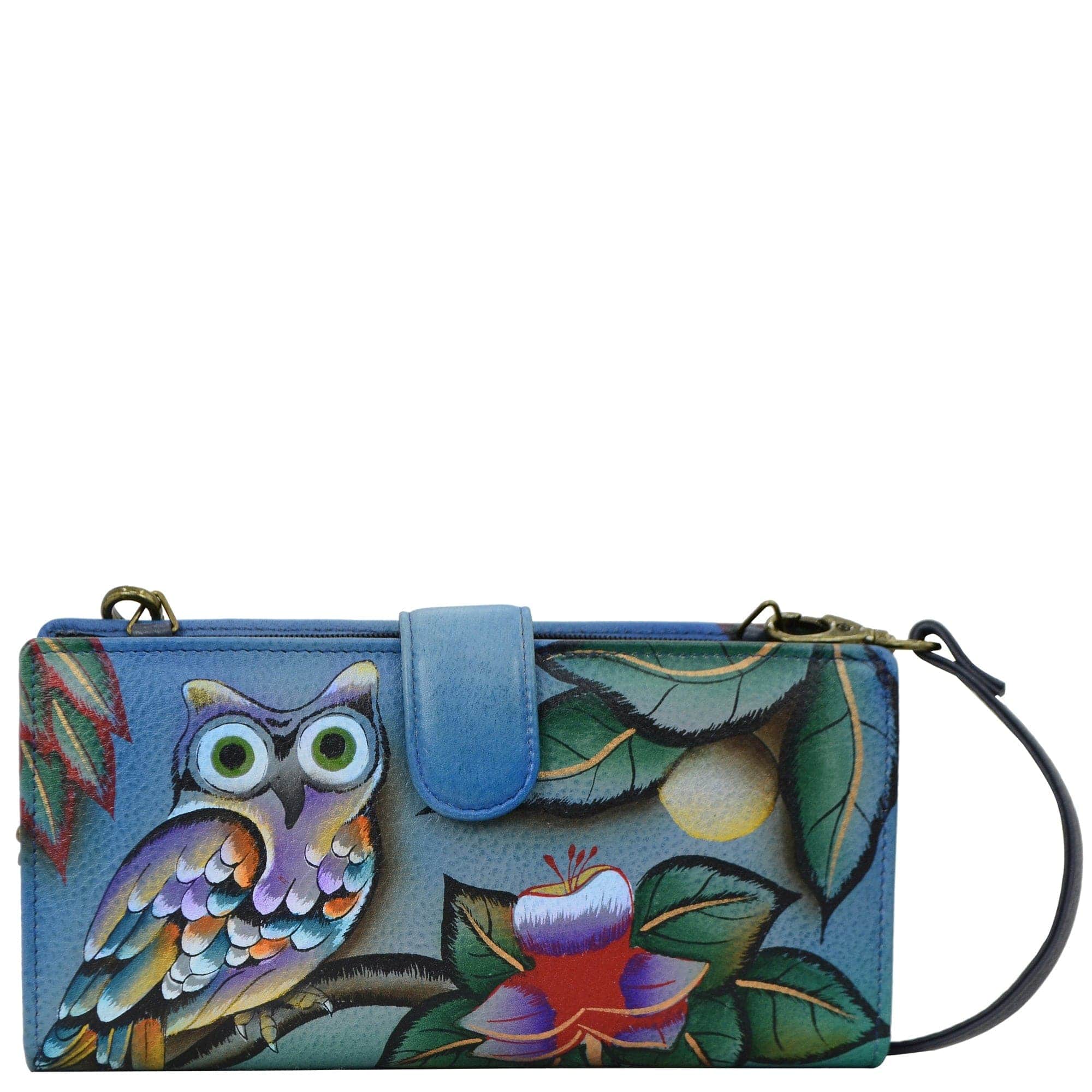 Midnight Owl Bi-Fold Wallet With Strap - 1856