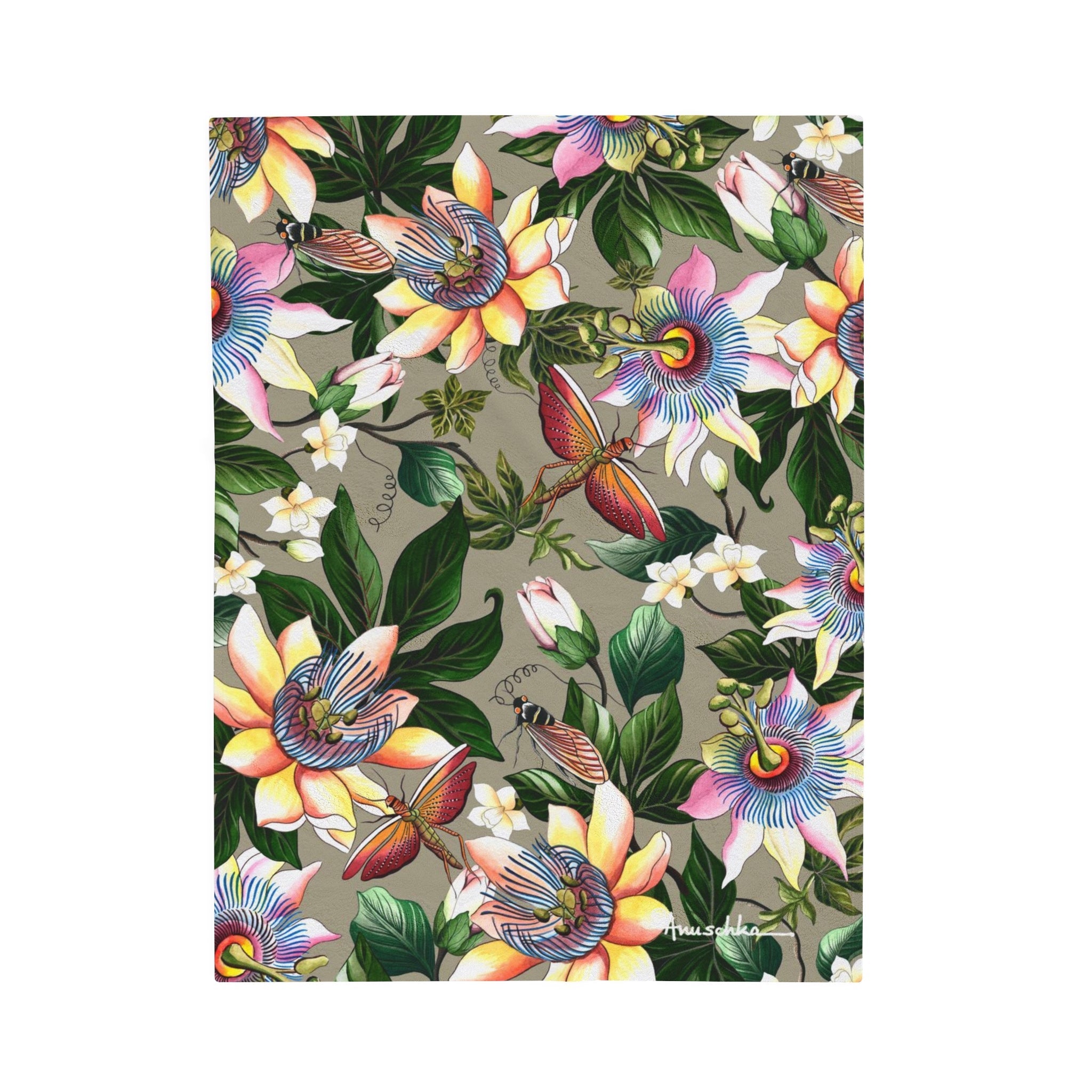 Floral Passion Velveteen Plush Blanket